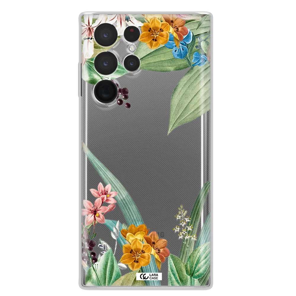 Summer Flower Vector Samsung S 22 Ultra Clear TPU Case