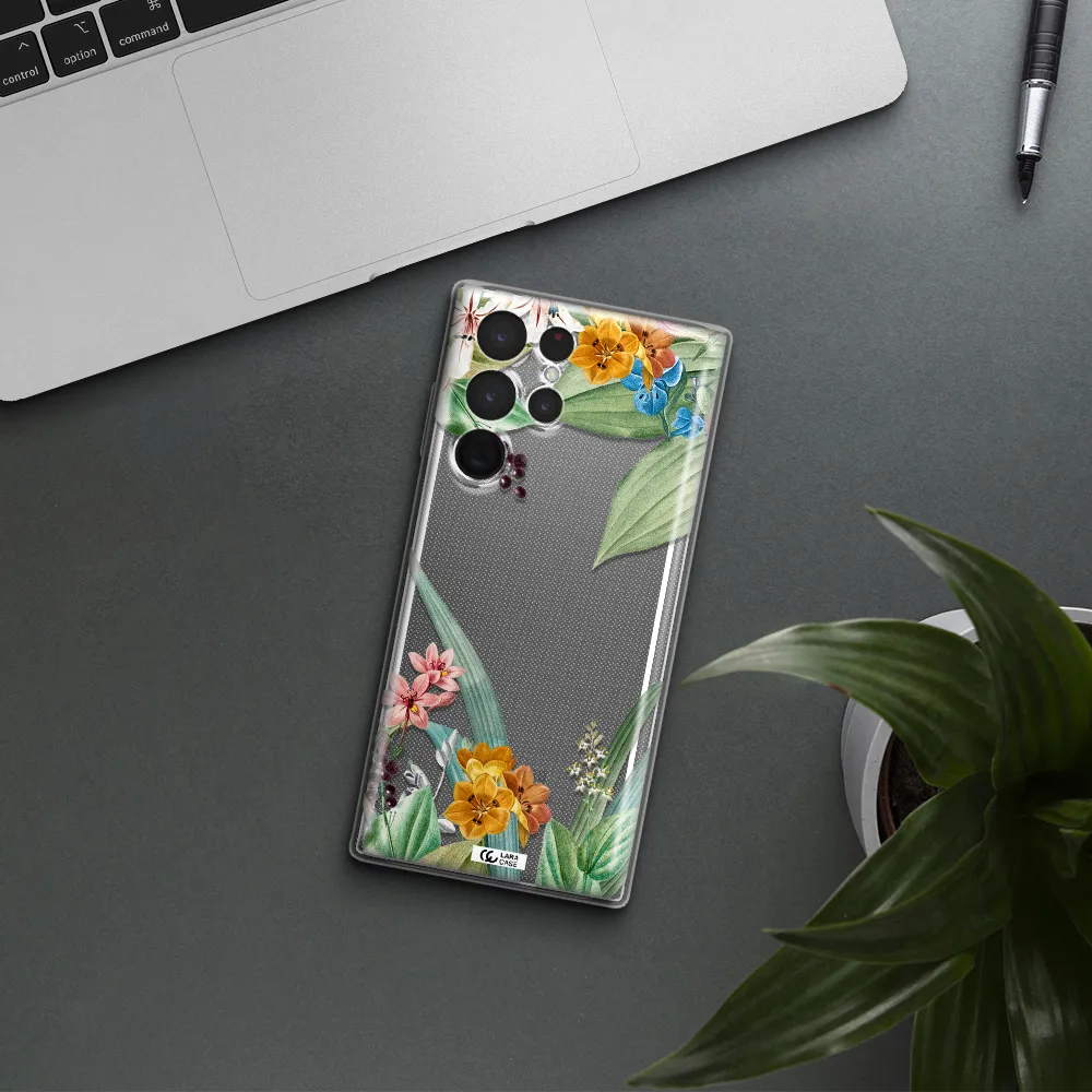 Summer Flower Vector Samsung S 22 Ultra Clear TPU Case