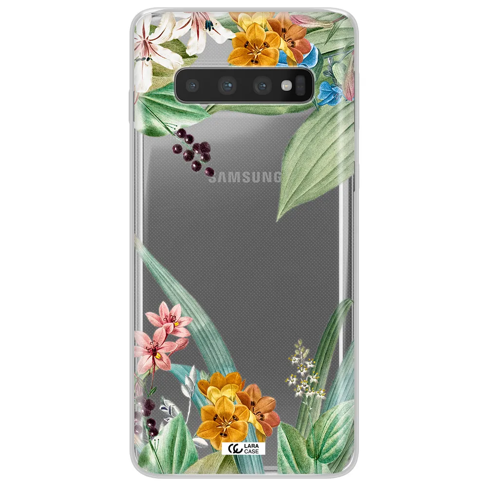 Summer Flower Vector Samsung S10 Clear TPU Case