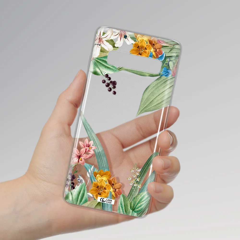 Summer Flower Vector Samsung S10 Clear TPU Case