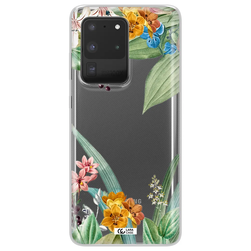 Summer Flower Vector Samsung S20 Ultra Clear TPU Case