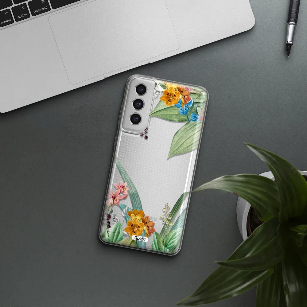 Summer Flower Vector Samsung S21 Fe Clear Tpu Case