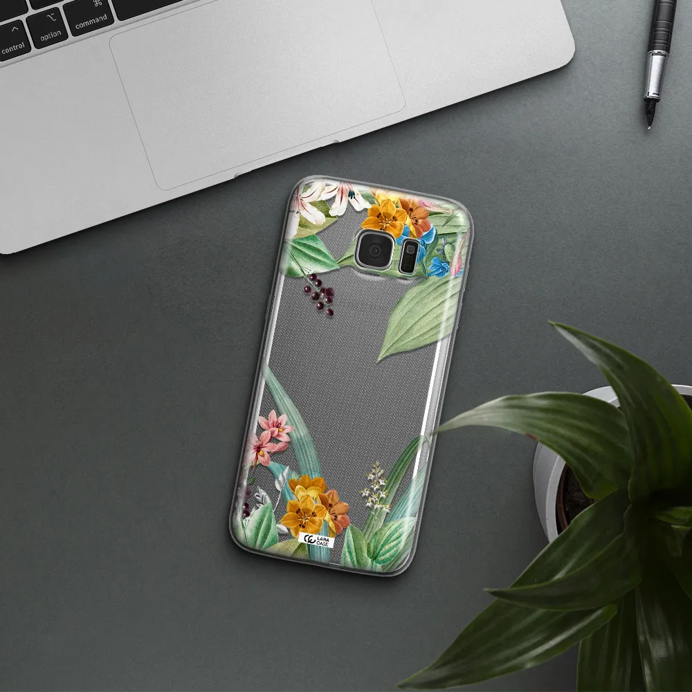 Summer Flower Vector Samsung S7 Edge Clear TPU Case