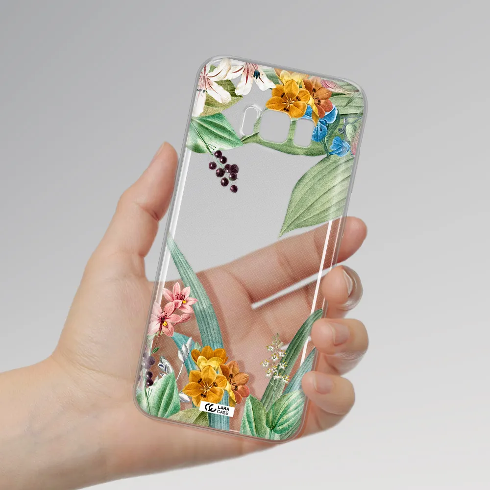 Summer Flower Vector Samsung S8 Clear TPU Case