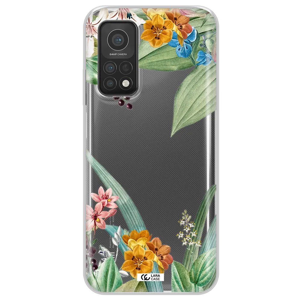 Summer Flower Vector Xiaomi Mi 10T Clear TPU Case