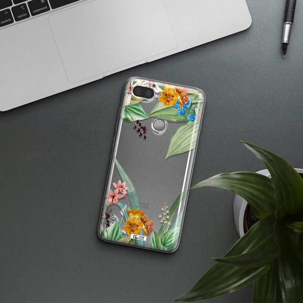 Summer Flower Vector Xiaomi Mi 8 Lite Clear TPU Case