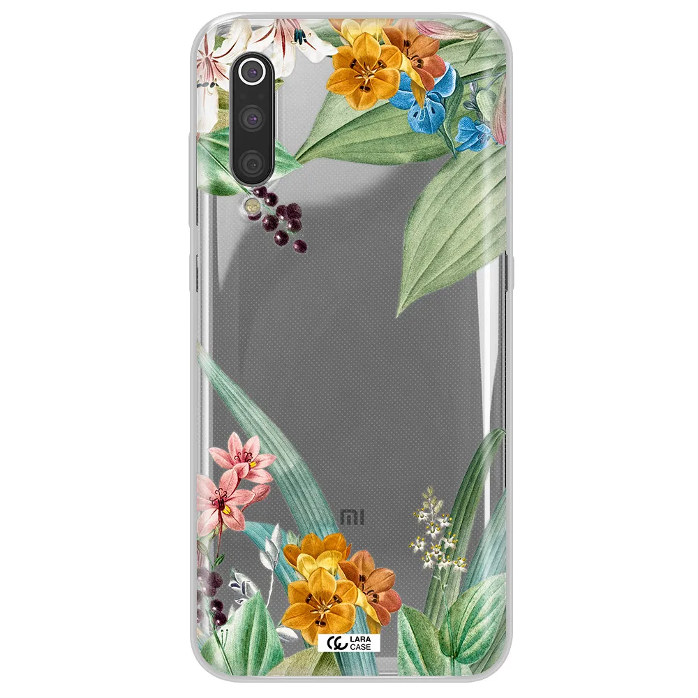 Summer Flower Vector Xiaomi Mi 9 Clear TPU Case