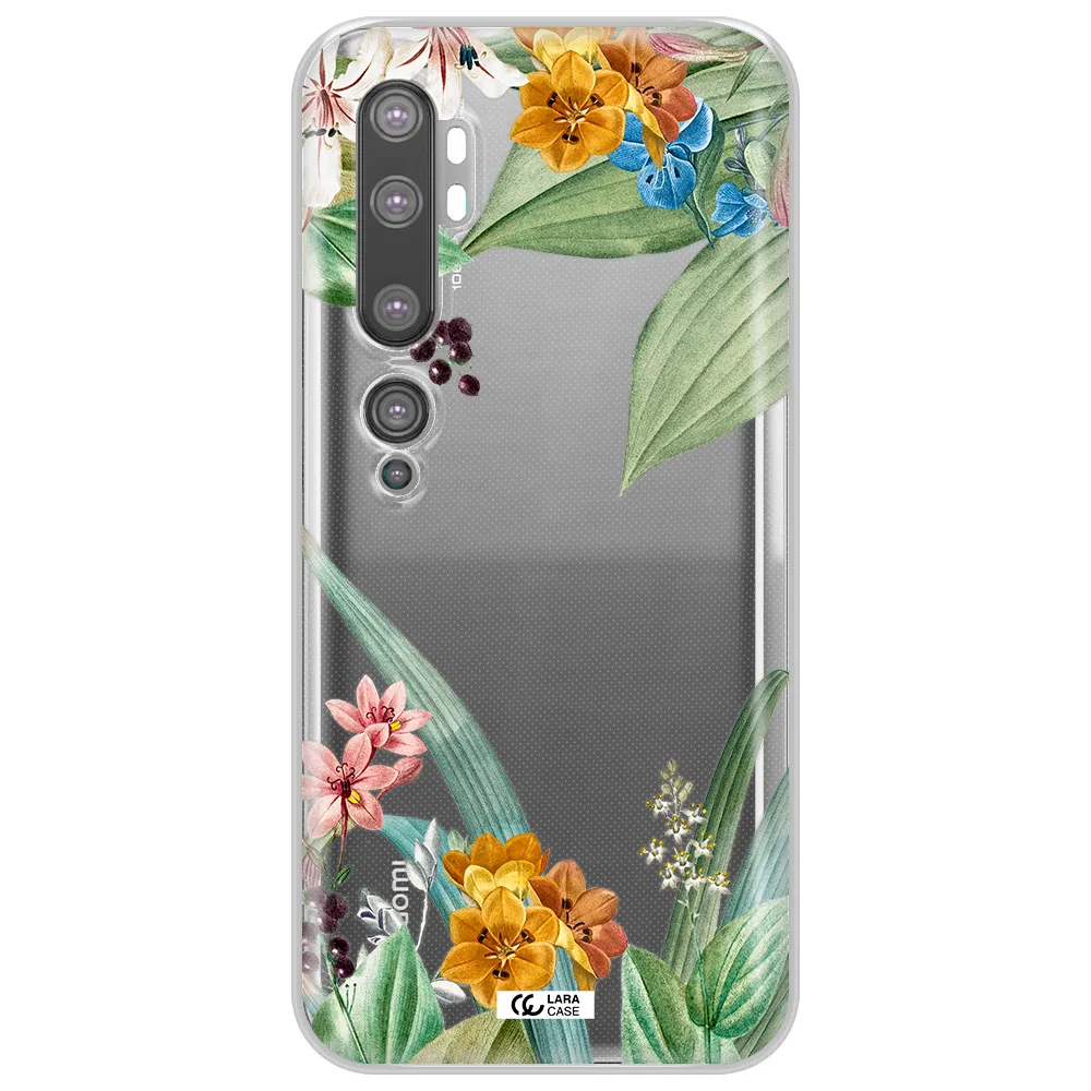 Summer Flower Vector Xiaomi Mi Note 10 Clear TPU Case