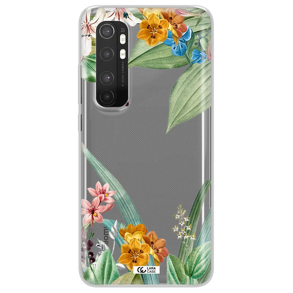 Summer Flower Vector Xiaomi Mi Note 10 Lite Clear TPU Case