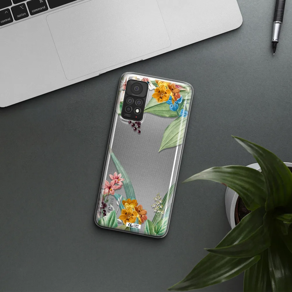 Summer Flower Vector Xiaomi Note 11 Pro Clear TPU Case