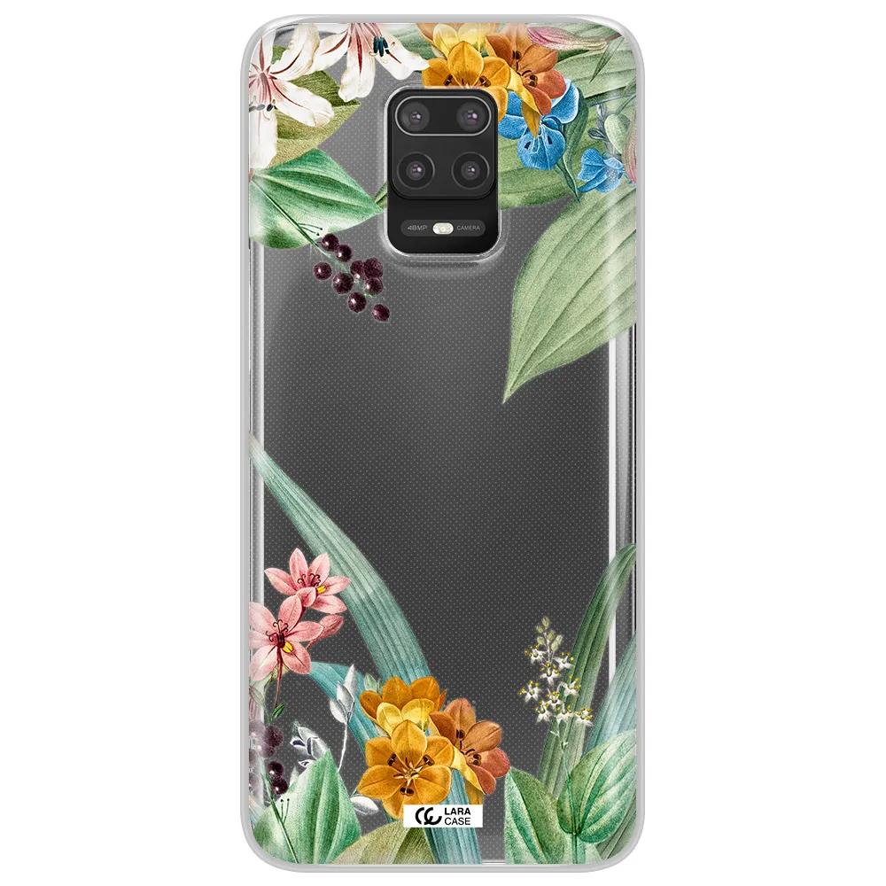 Summer Flower Vector Xiaomi Note 9S Clear TPU Case