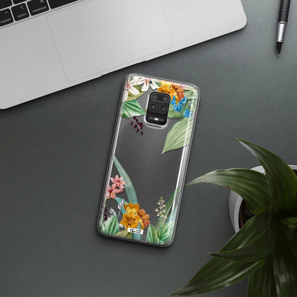 Summer Flower Vector Xiaomi Note 9S Clear TPU Case