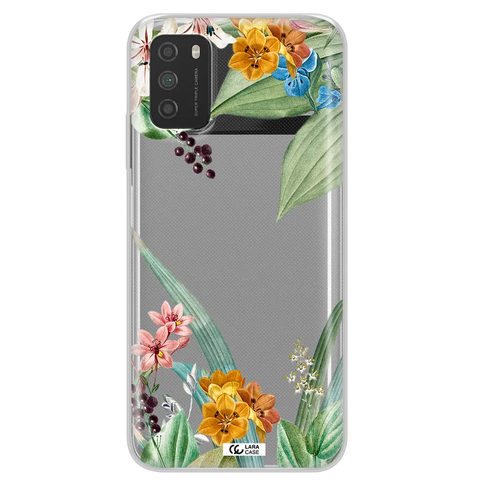 Summer Flower Vector Xiaomi Poco M3 Clear TPU Case