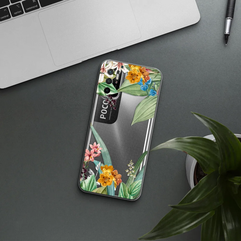 Summer Flower Vector Xiaomi Poco M3 Pro Clear Tpu Case