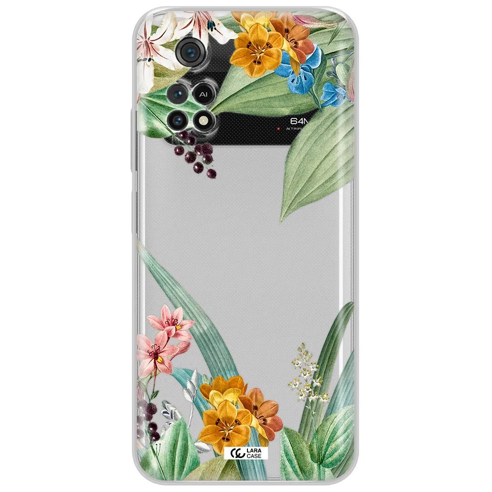 Summer Flower Vector Xiaomi Poco M4 Pro 4G Clear Tpu Case