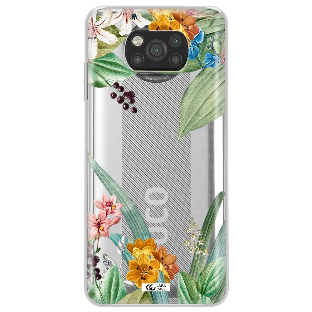 Summer Flower Vector Xiaomi Poco X3 Clear TPU Case