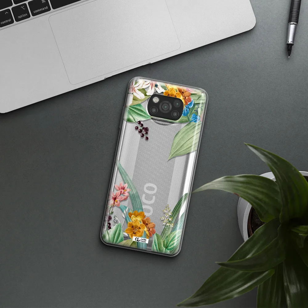 Summer Flower Vector Xiaomi Poco X3 Clear TPU Case