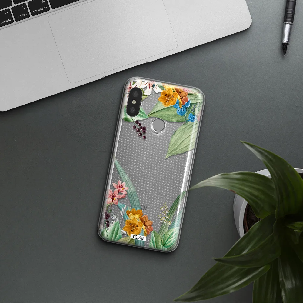 Summer Flower Vector Xiaomi Redmi 6 Pro Clear TPU Case