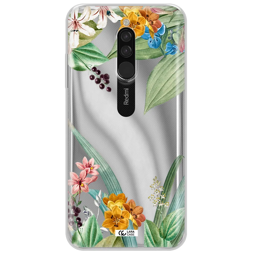 Summer Flower Vector Xiaomi Redmi 8 Clear Tpu Case