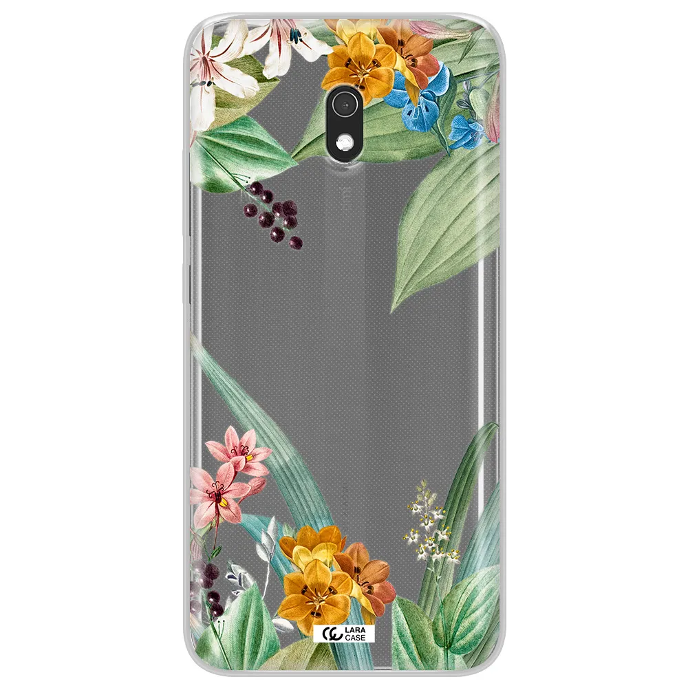 Summer Flower Vector Xiaomi Redmi 8A Clear TPU Case