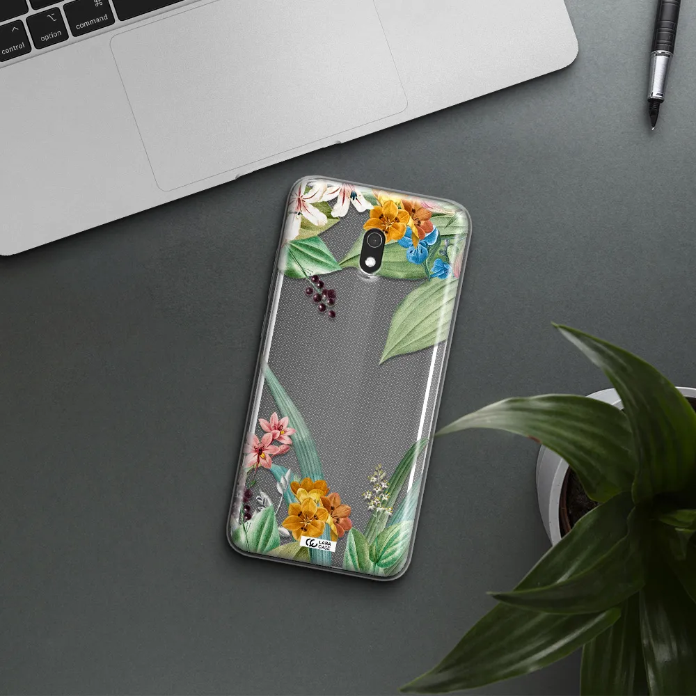 Summer Flower Vector Xiaomi Redmi 8A Clear TPU Case