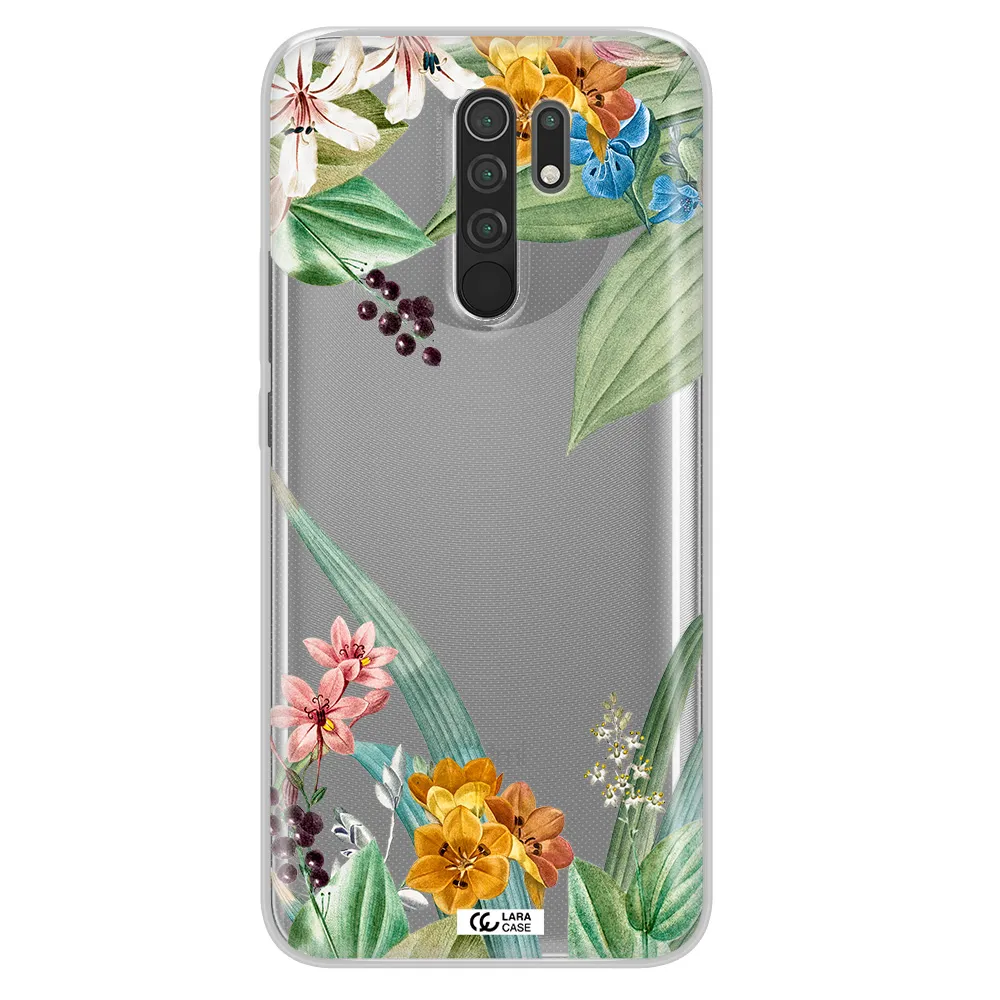 Summer Flower Vector Xiaomi Redmi 9 Clear TPU Case