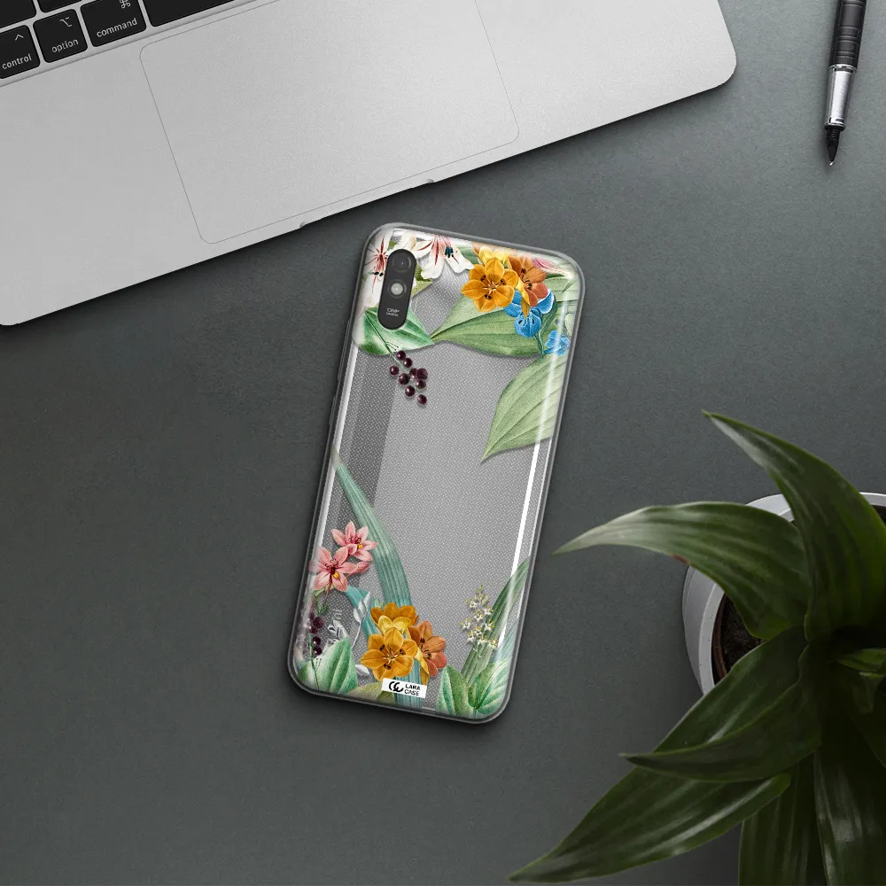 Summer Flower Vector Xiaomi Redmi 9A Clear TPU Case