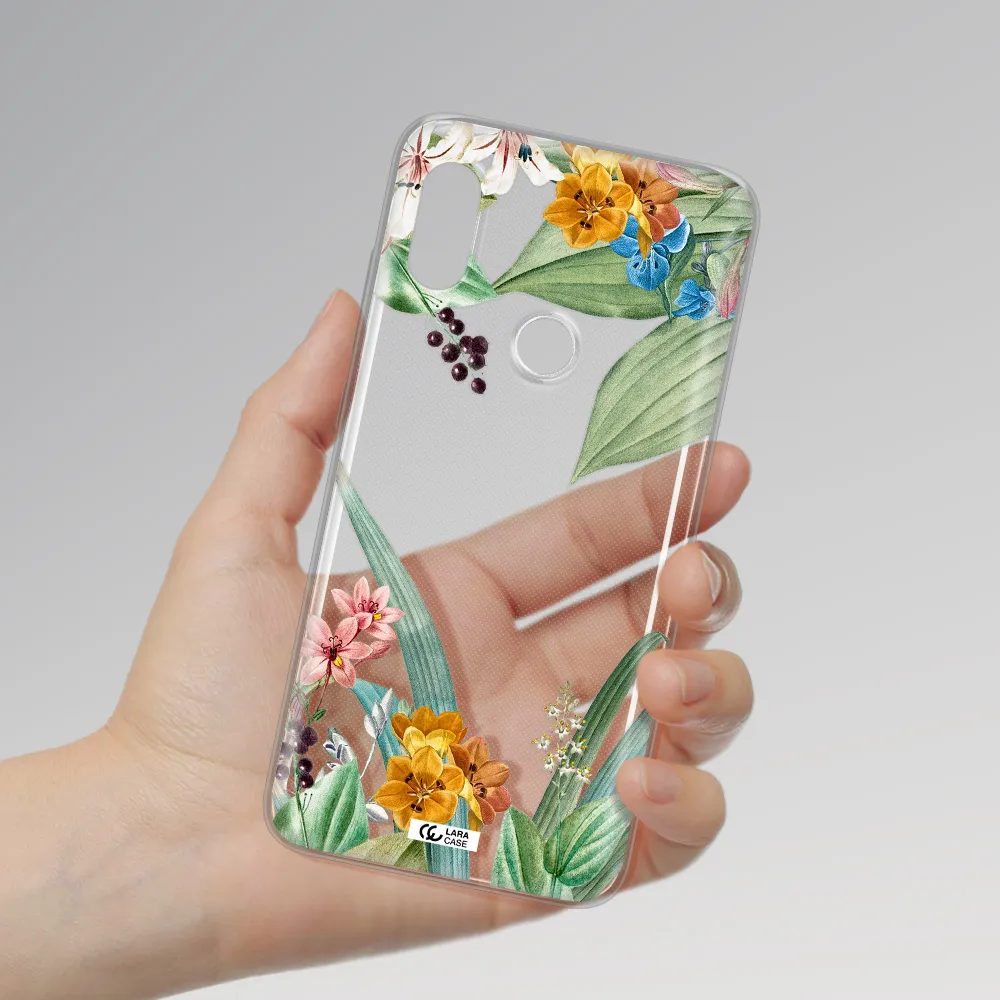 Summer Flower Vector Xiaomi Redmi Note 6 Pro Clear TPU Case