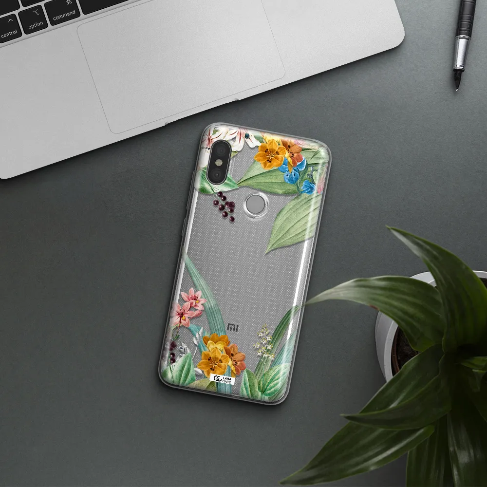 Summer Flower Vector Xiaomi Redmi Note 6 Pro Clear TPU Case