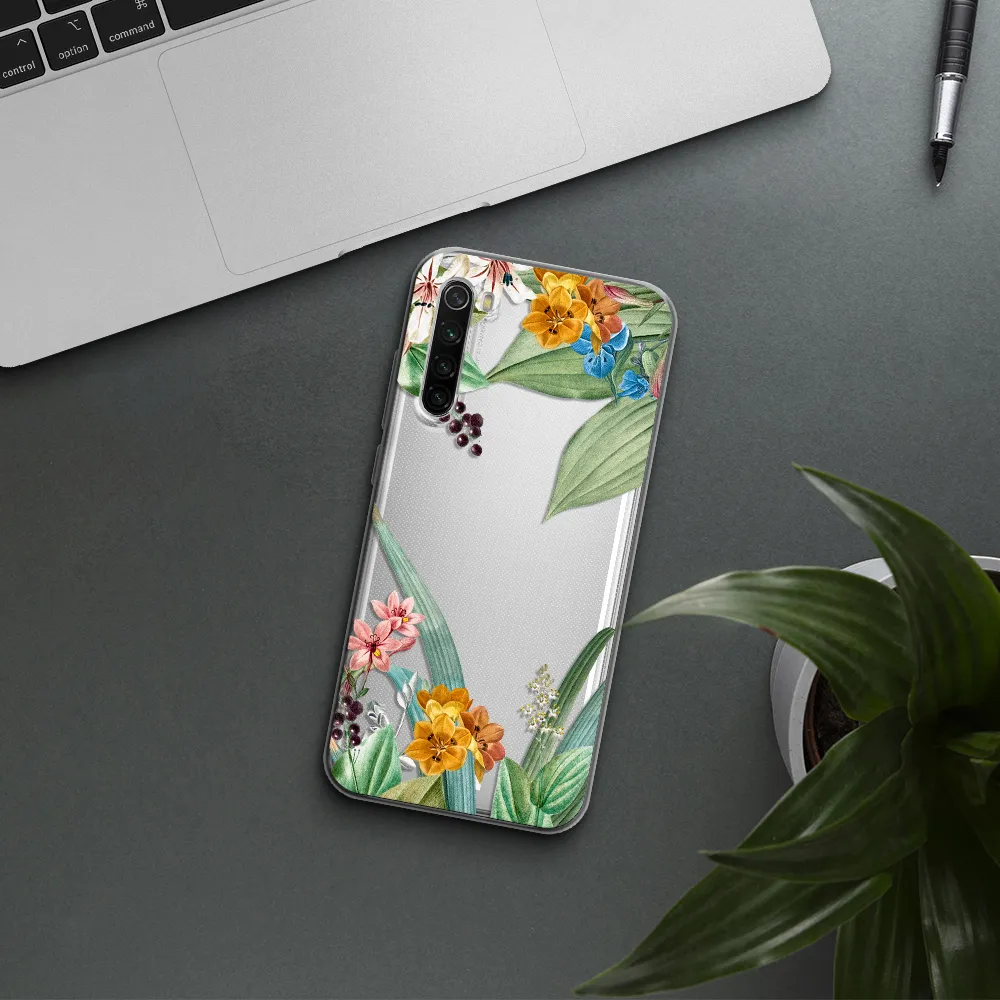 Summer Flower Vector Xiaomi Redmi Note 8T Clear Tpu Case