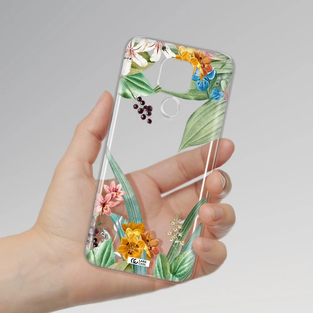 Summer Flower Vector Xiaomi Redmi Note 9 Clear TPU Case
