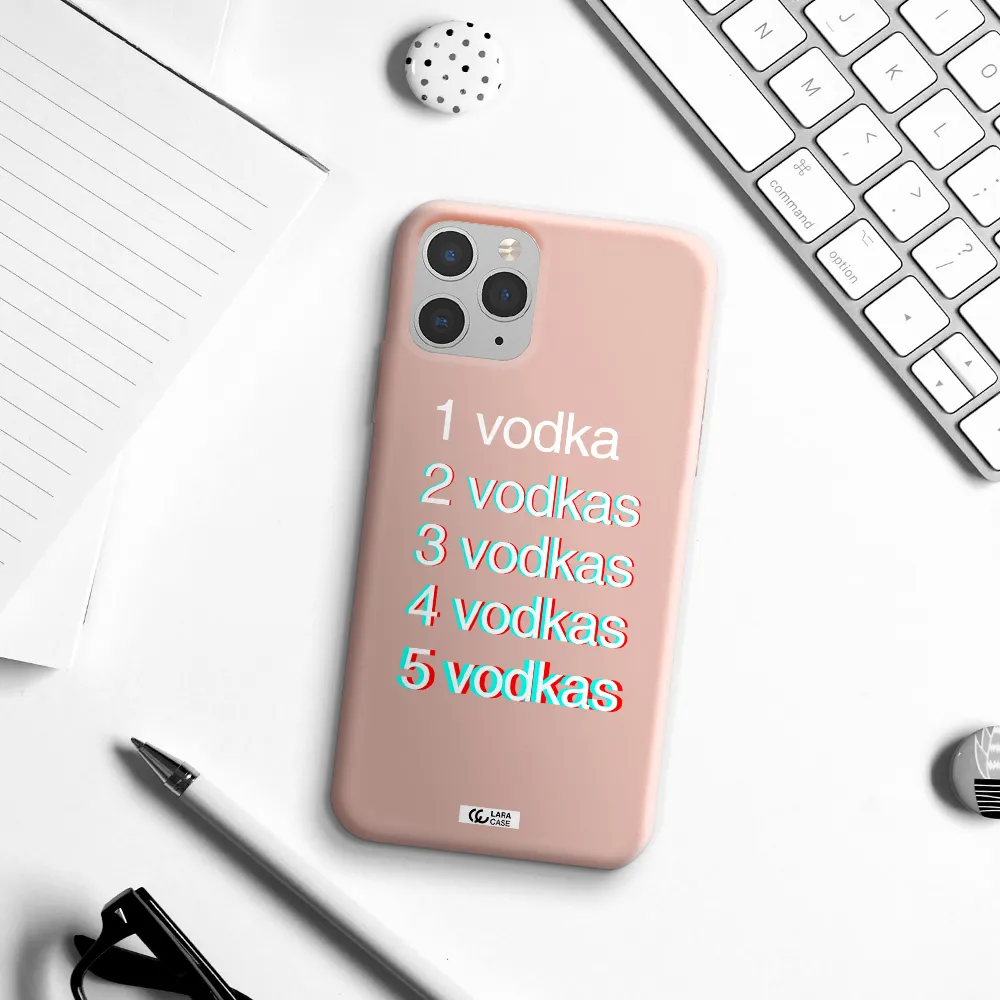 Vodka Apple iPhone 11 pro max Silicone pastel pink Case