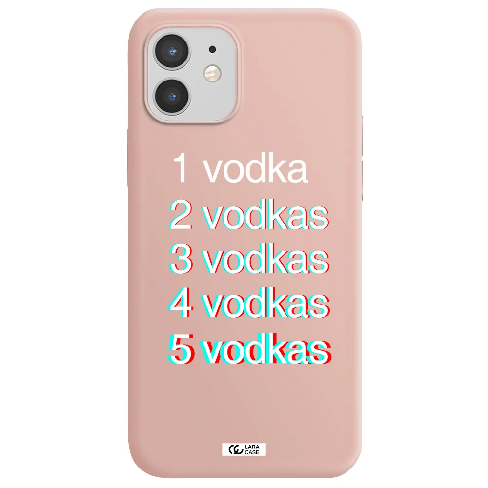 Vodka Apple iPhone 12 mini Silicone pastel pink Case