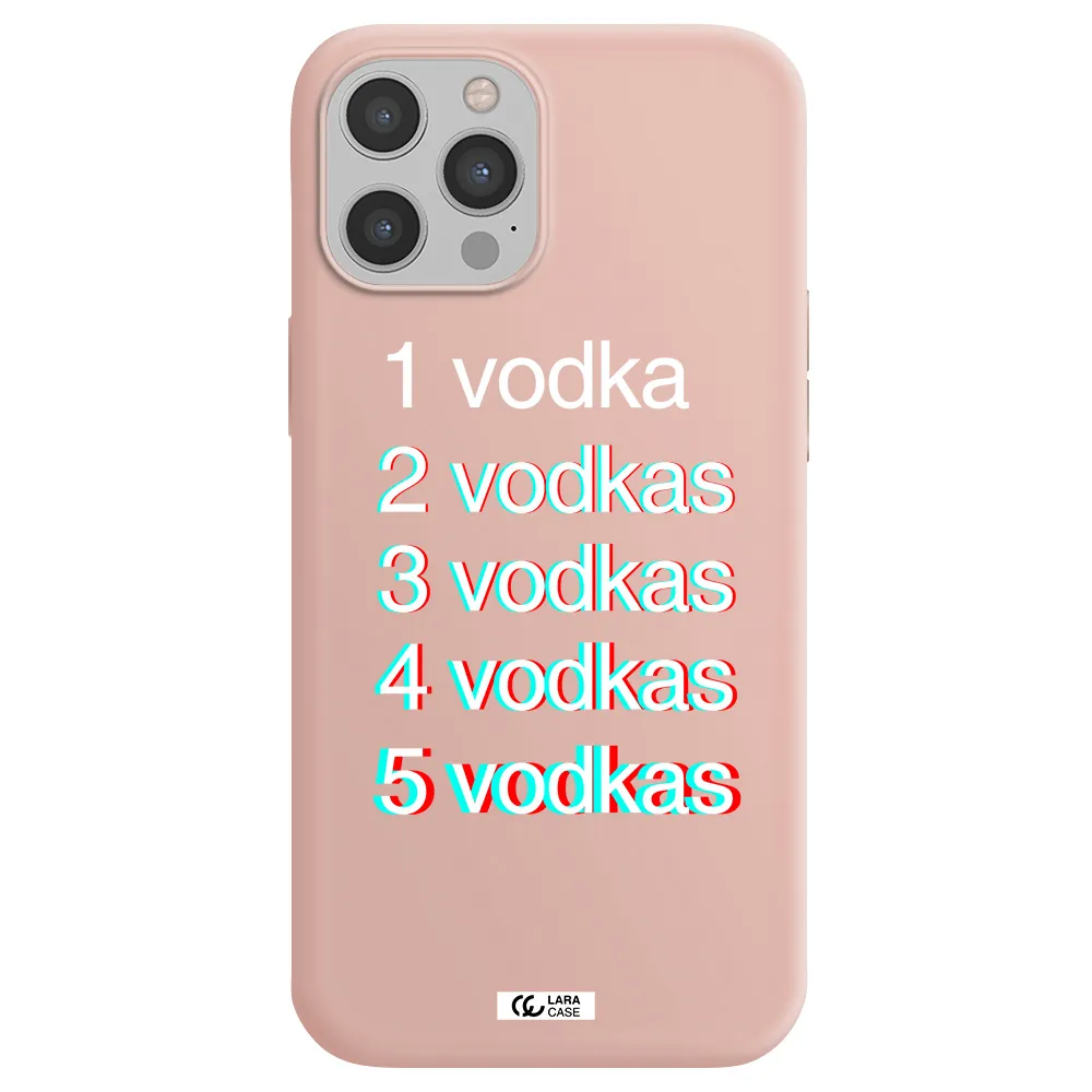 Vodka Apple iPhone 12 pro Silicone pastel pink Case