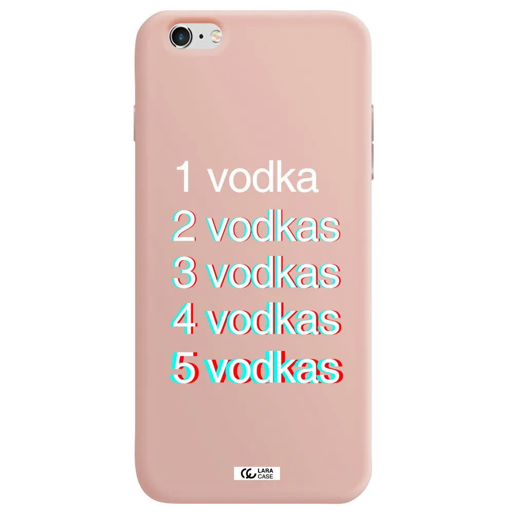 Vodka Apple iPhone 6 plus Silicone pastel pink Case