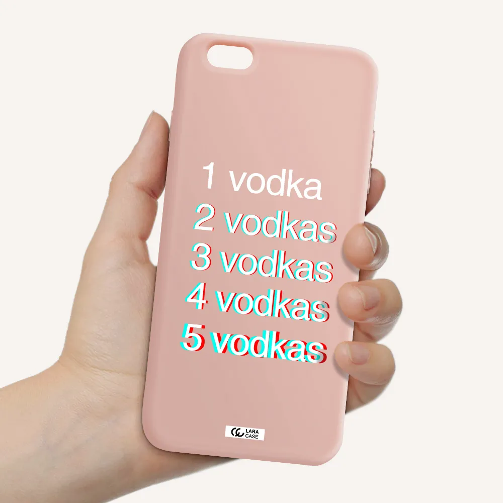 Vodka Apple iPhone 6 s plus Silicone pastel pink Case