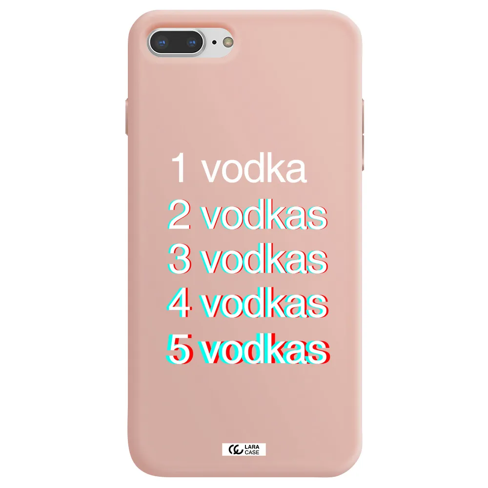 Vodka Apple iPhone 7 plus Silicone pastel pink Case