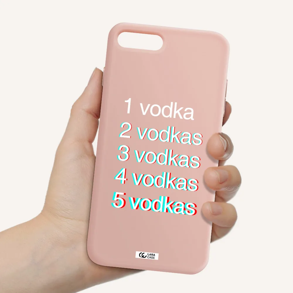 Vodka Apple iPhone 7 plus Silicone pastel pink Case