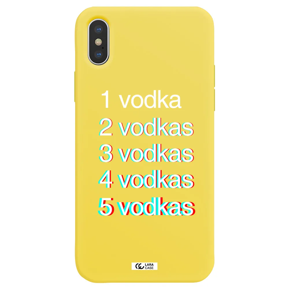 Vodka Apple iPhone X Silicone canary yellow Case