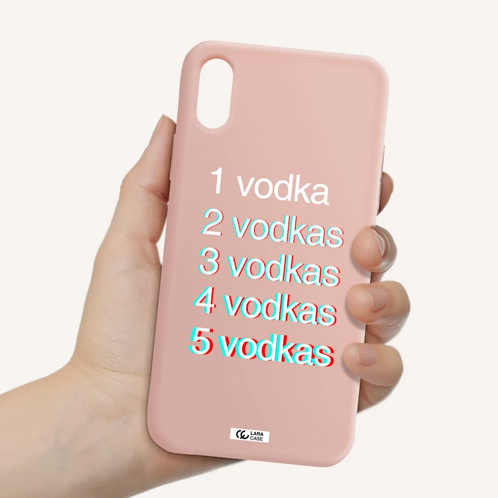 Vodka Apple iPhone X Silicone pastel pink Case