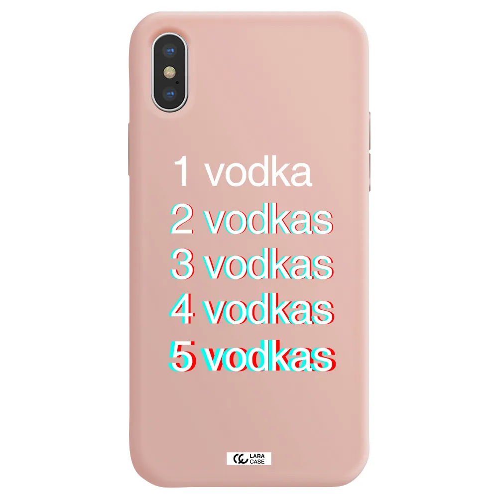 Vodka Apple iPhone XS Silicone pastel pink Case