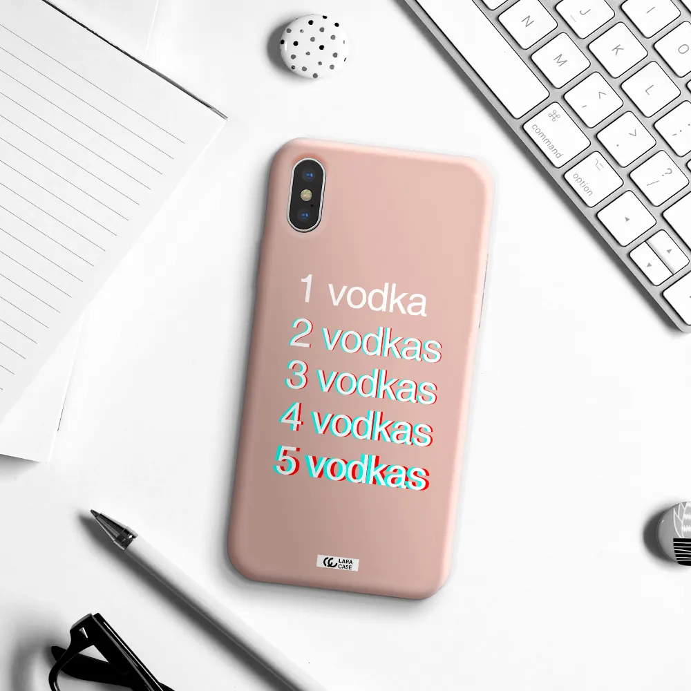 Vodka Apple iPhone XS Silicone pastel pink Case
