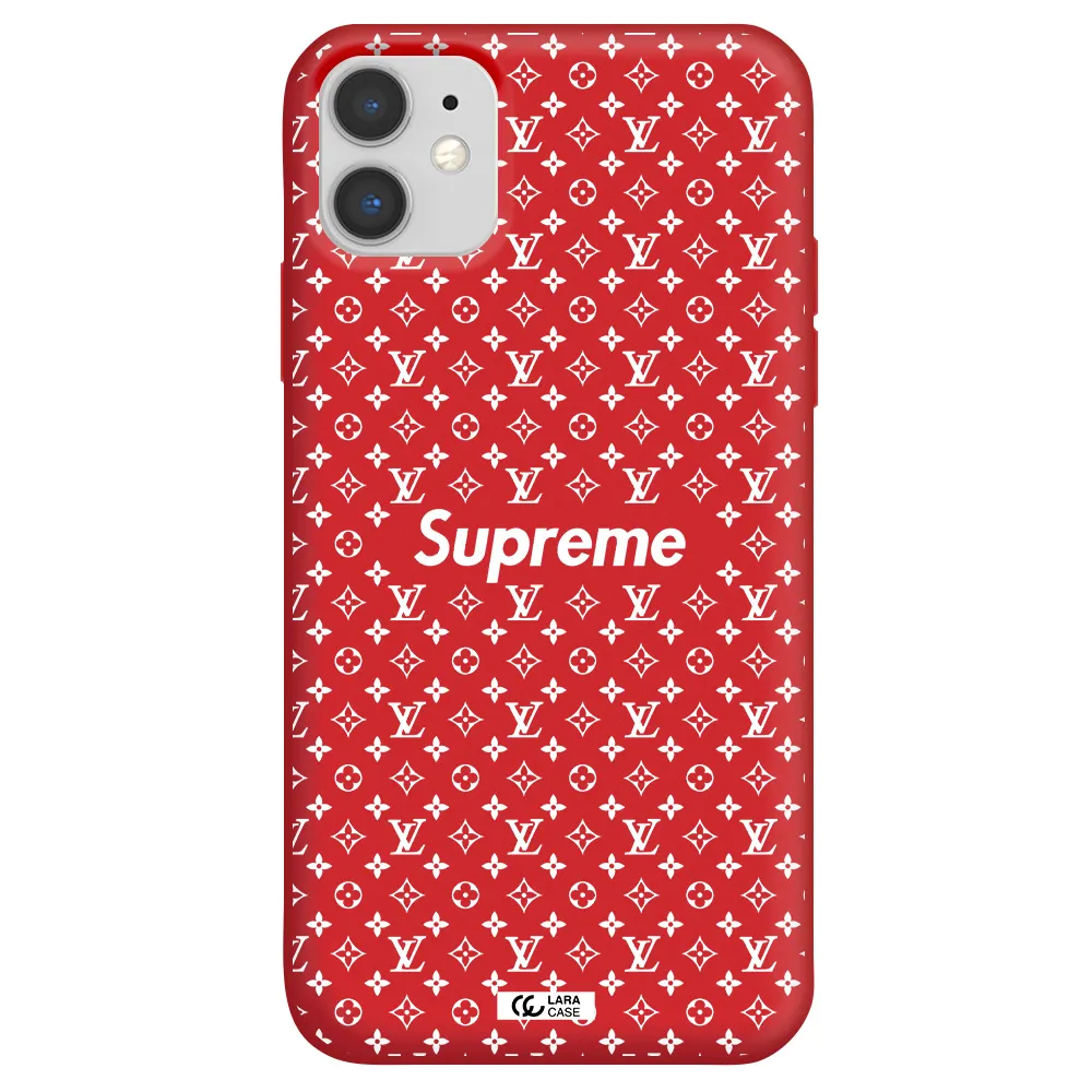 Supreme Center Apple iPhone 11 Silicone Imperial Red Case
