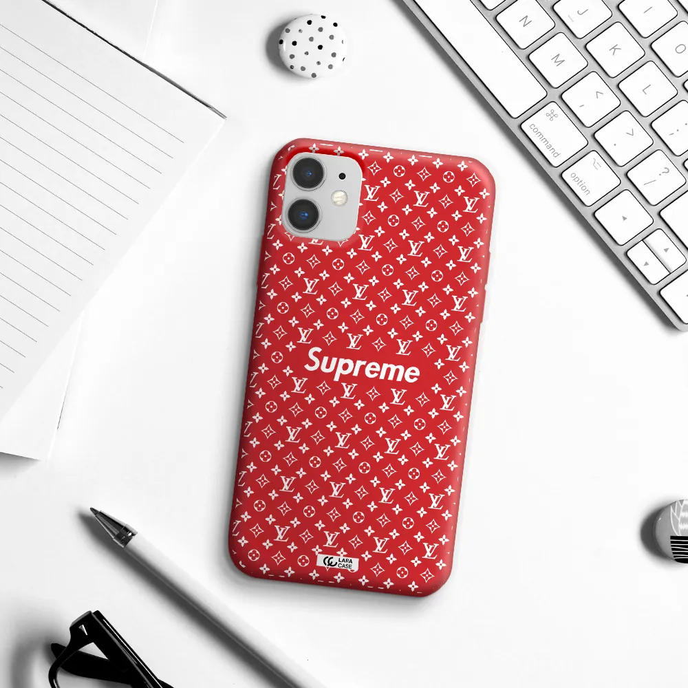 Supreme Center Apple iPhone 11 Silicone Imperial Red Case