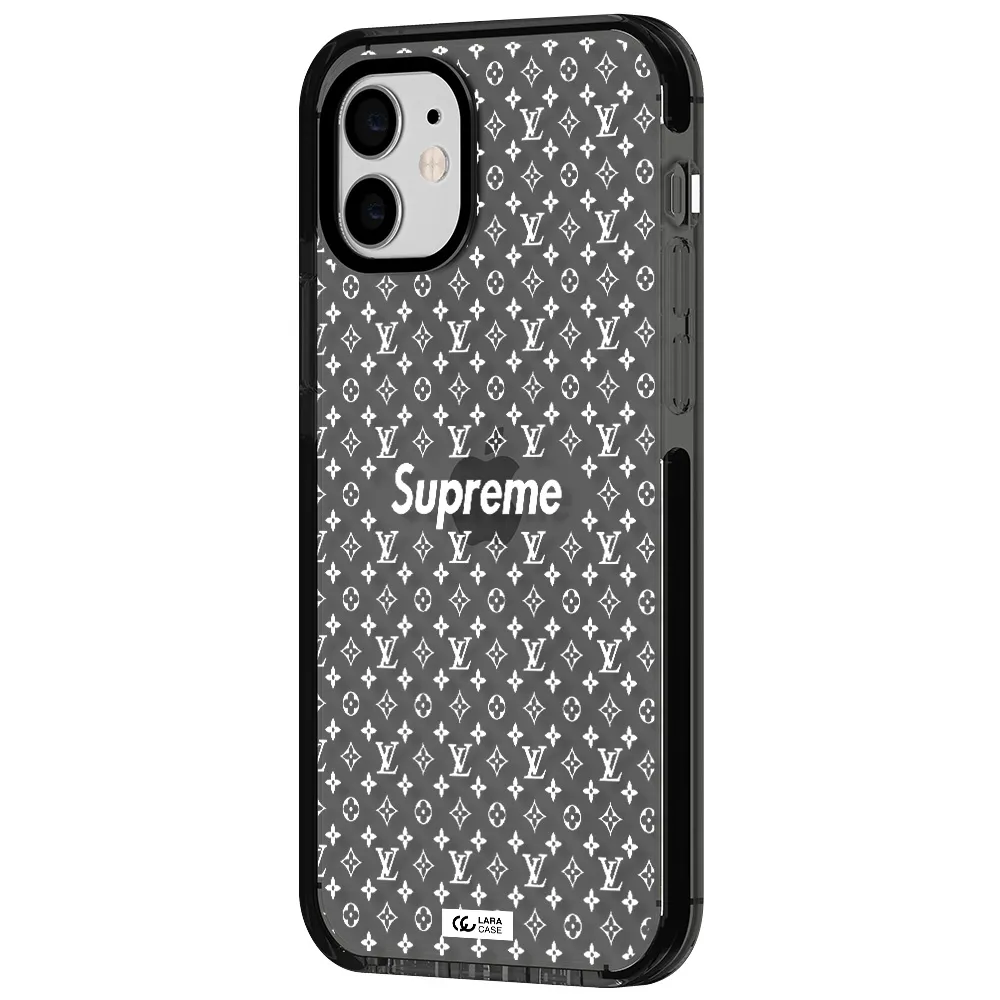 Supreme Center Apple iPhone 12 impact Smoke Black Case