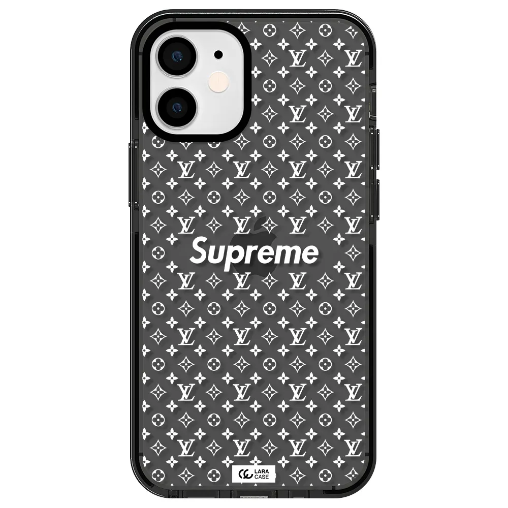 Supreme Center Apple iPhone 12 mini impact Smoke Black Case