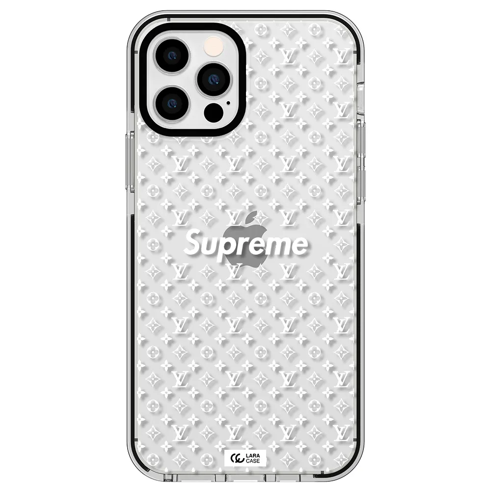 Supreme Center Apple iPhone 12 pro impact black border Case