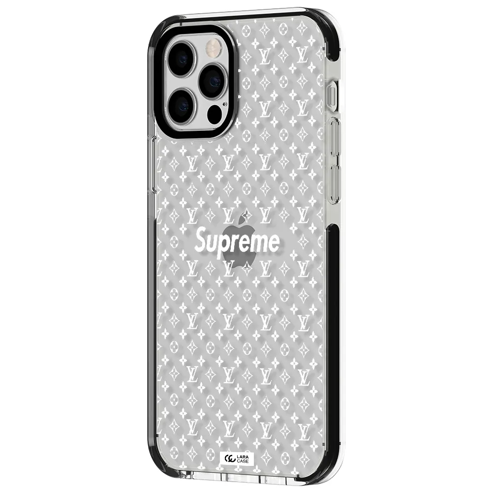 Supreme Center Apple iPhone 12 pro impact black border Case