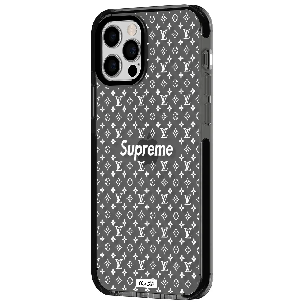 Supreme Center Apple iPhone 12 pro impact Smoke Black Case