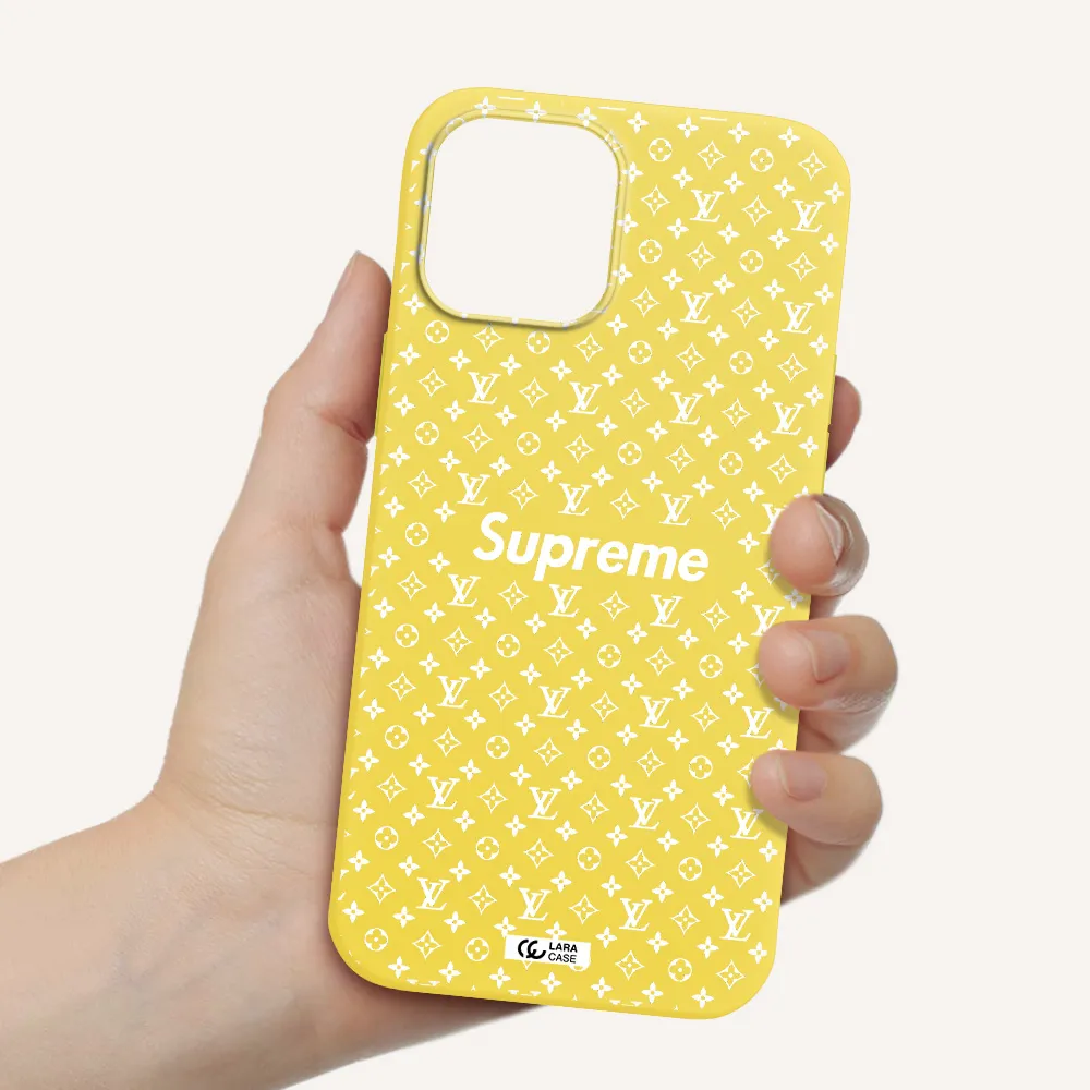 Supreme Center Apple iPhone 12 pro Silicone canary yellow Case